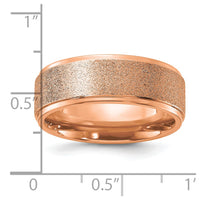 Titanium Polished Laser-cut Center Rose IP-plated 8mm Band