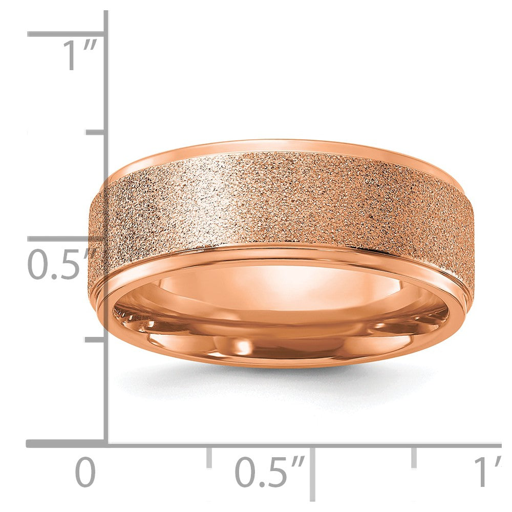 Titanium Polished Laser-cut Center Rose IP-plated 8mm Band