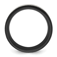 Titanium Polished with Brushed Center Black IP-plated 8mm Band