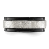 Titanium Polished with Brushed Center Black IP-plated 8mm Band