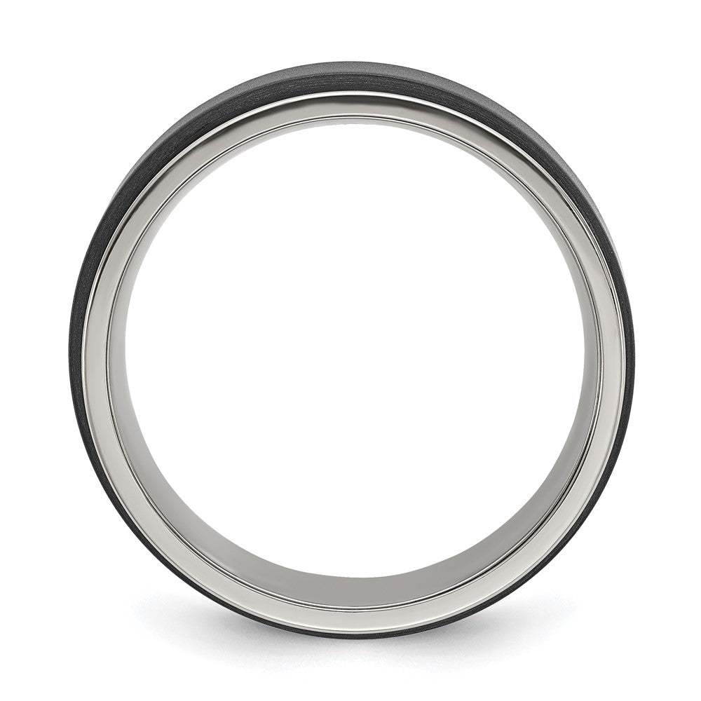 Titanium Polished with Brushed Black Zirconium Rotating Ring Band