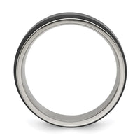 Titanium Polished with Brushed Black Zirconium Rotating Ring Band
