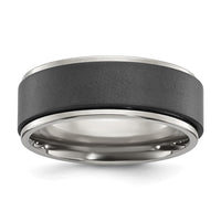 Titanium Polished with Brushed Black Zirconium Rotating Ring Band