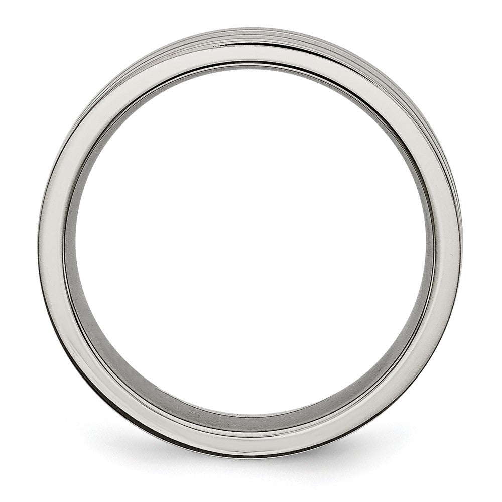 Titanium Brushed Center 6mm Grooved Band