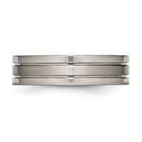 Titanium Brushed Center 6mm Grooved Band