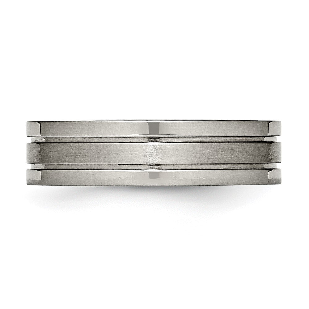 Titanium Brushed Center 6mm Grooved Band