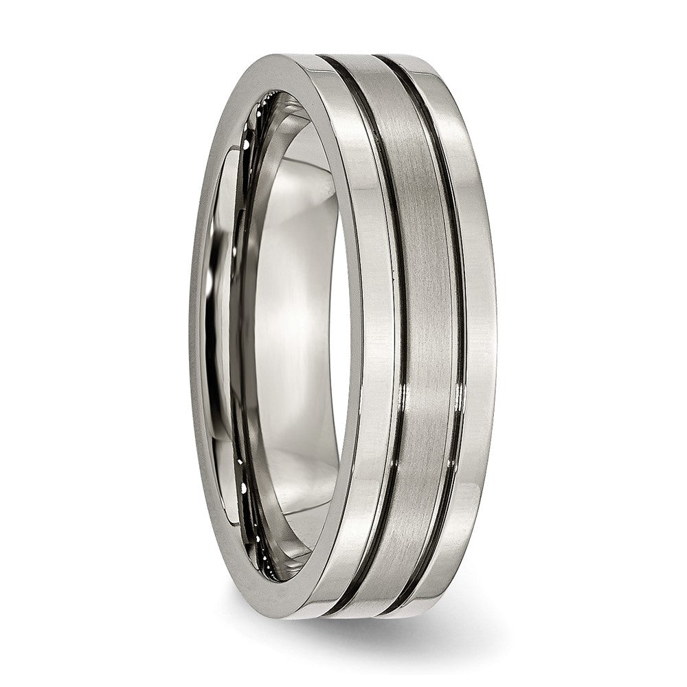 Titanium Brushed Center 6mm Grooved Band