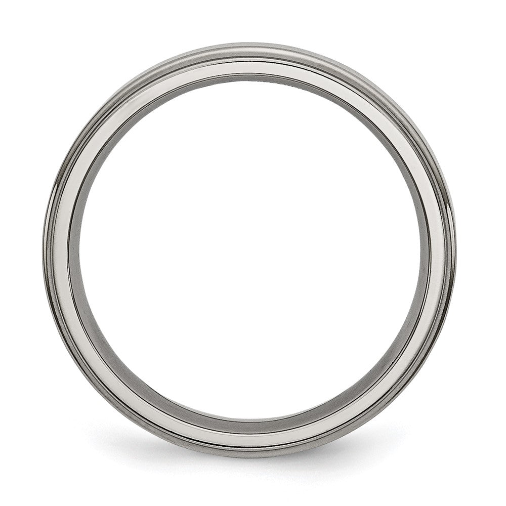 Titanium Polished 5mm Ridged Edge Band