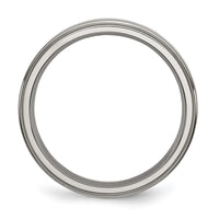 Titanium Polished 5mm Ridged Edge Band