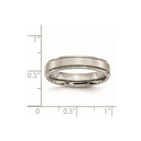 Titanium Polished 5mm Ridged Edge Band