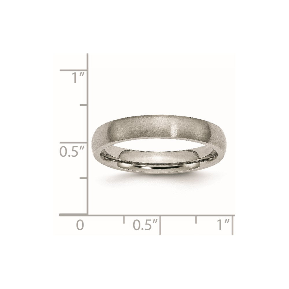 Titanium Brushed 4mm Half Round Band