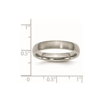 Titanium Brushed 4mm Half Round Band