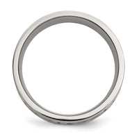 Titanium Polished w/Sterling Silver Inlay Celtic Knot 8mm Flat Band