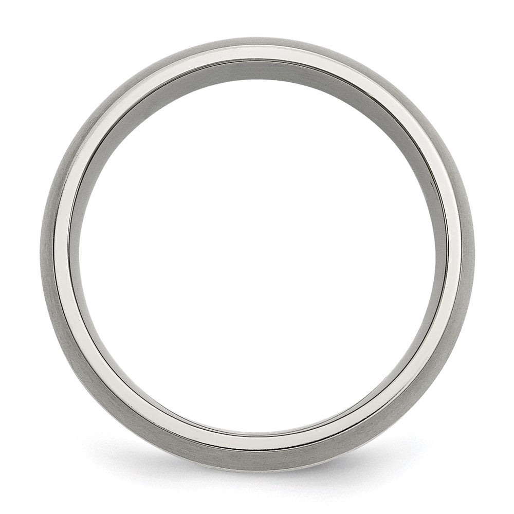 Titanium Brushed w/Sterling Silver Inlay 8mm Band