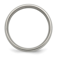 Titanium Polished w/Sterling Silver Inlay 6mm Band