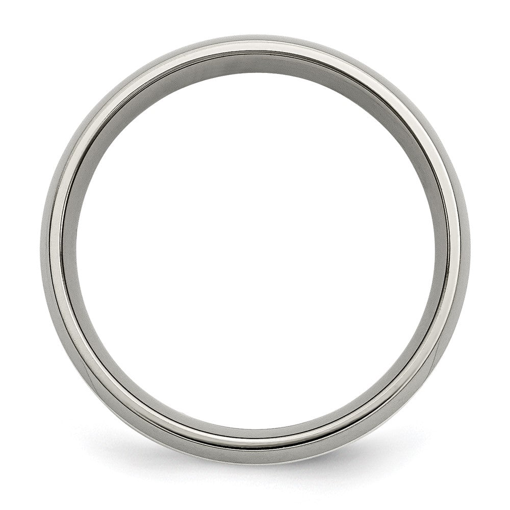 Titanium Polished w/Sterling Silver Inlay 6mm Band