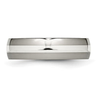 Titanium Polished w/Sterling Silver Inlay 6mm Band