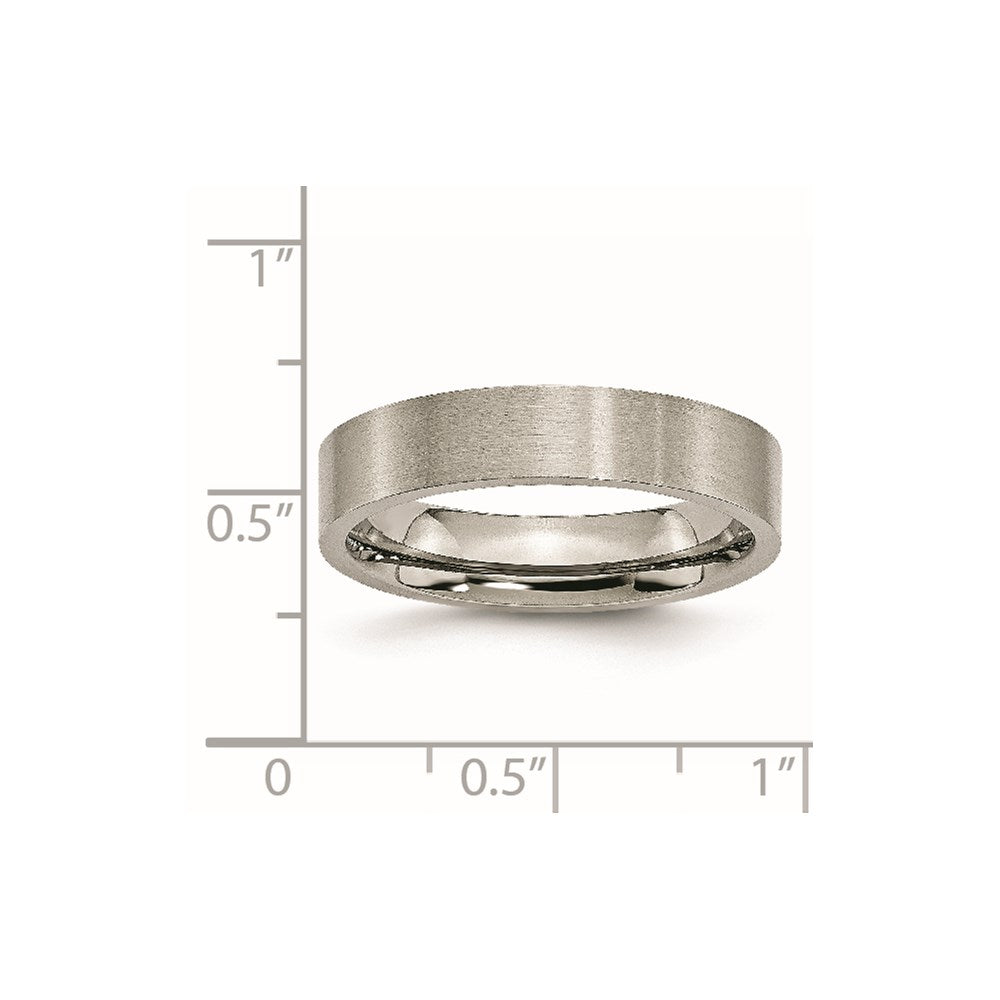 Titanium Brushed 5mm Flat Band
