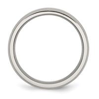 Titanium Brushed w/Polished and Beveled Edge 6mm Band