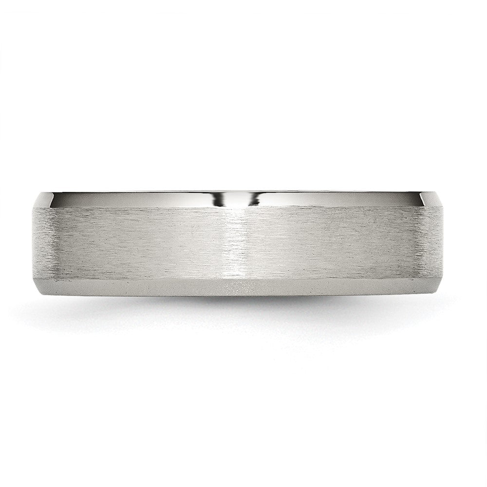 Titanium Brushed w/Polished and Beveled Edge 6mm Band