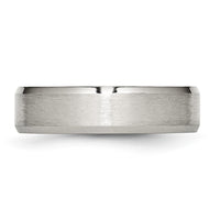 Titanium Brushed w/Polished and Beveled Edge 6mm Band