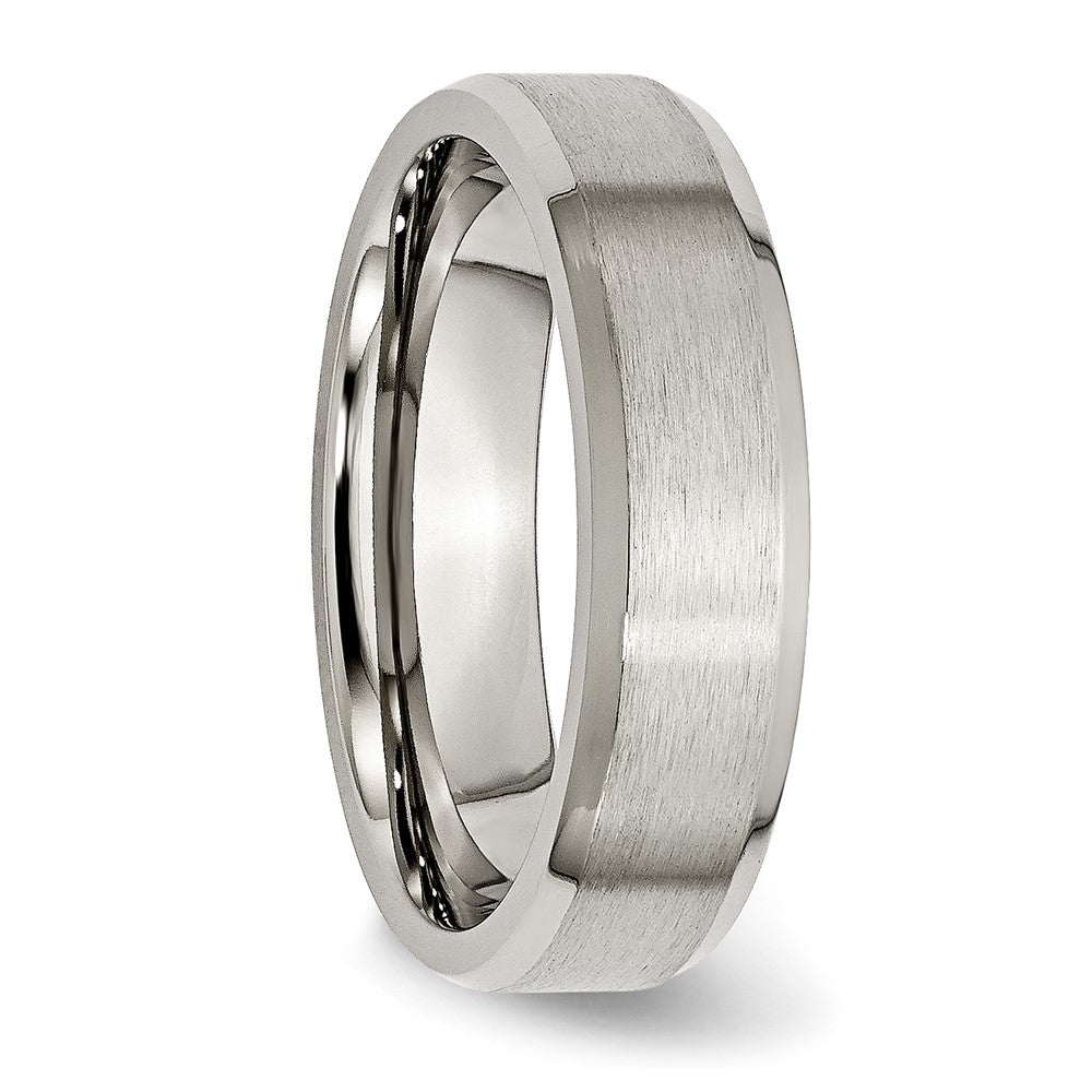 Titanium Brushed w/Polished and Beveled Edge 6mm Band