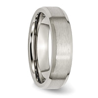 Titanium Brushed w/Polished and Beveled Edge 6mm Band