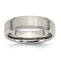 Titanium Brushed w/Polished and Beveled Edge 6mm Band