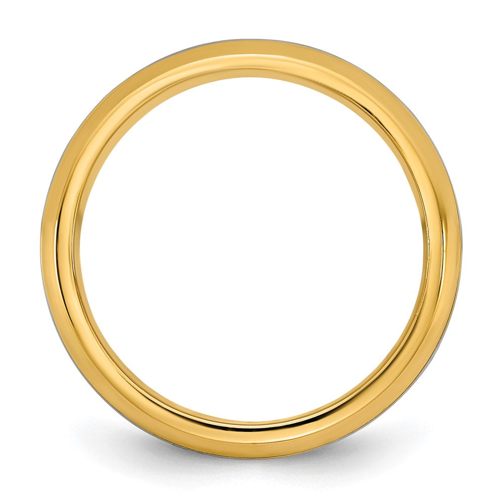 14k Two-Tone Y/W 8mm Beveled Edge Wedding Band Size 11