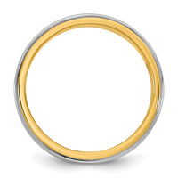 14k Two-Tone Y/W 6mm Step Edge Wedding Band Size 7.5