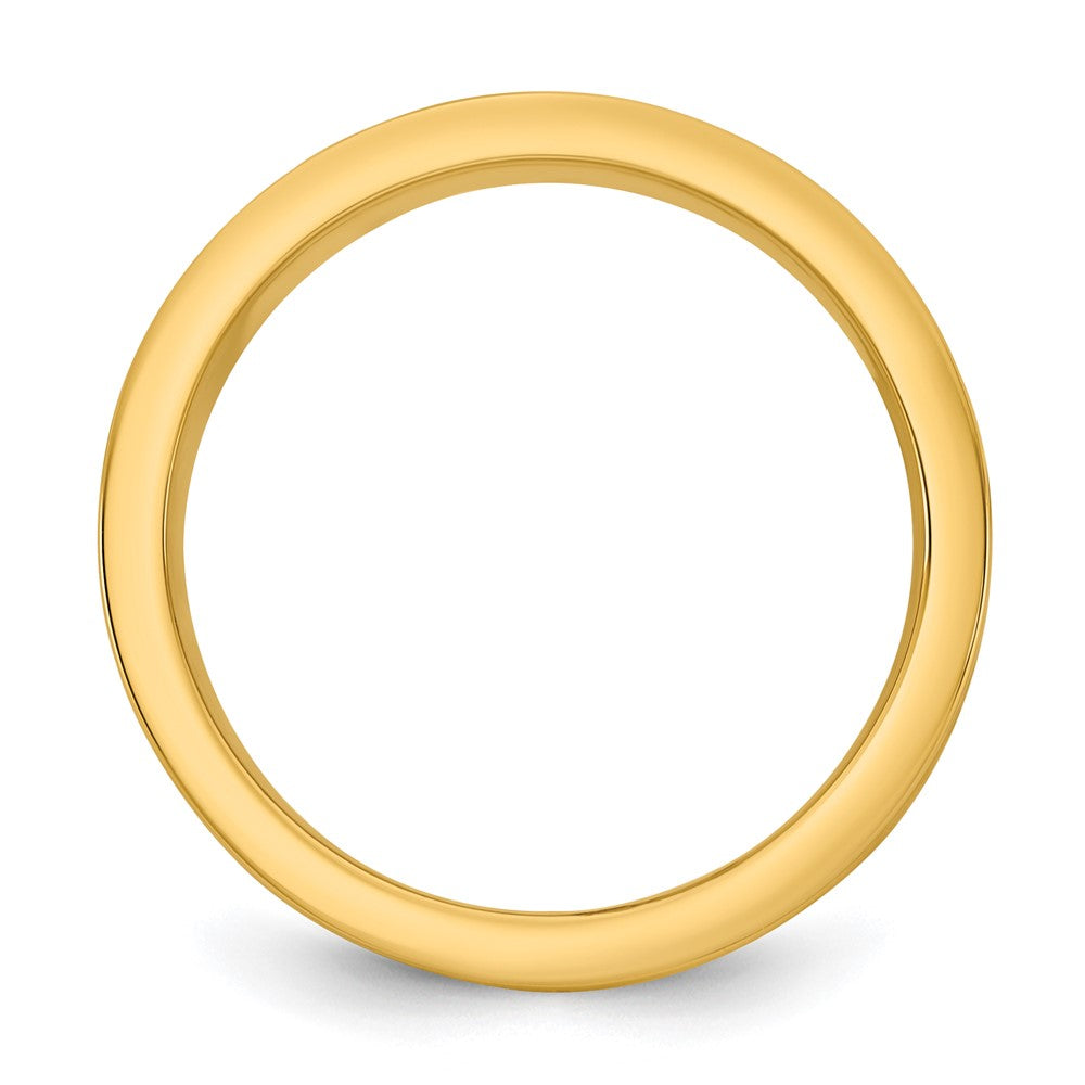 14k Two-Tone Y/W 7mm Step Up Flat Edge Wedding Band Size 10