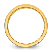 14k Two-Tone Y/W 6mm Milgrain Wedding Band Size 11.5