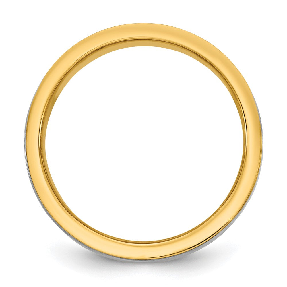 14k Two-Tone Y/W 6mm Milgrain Wedding Band Size 13
