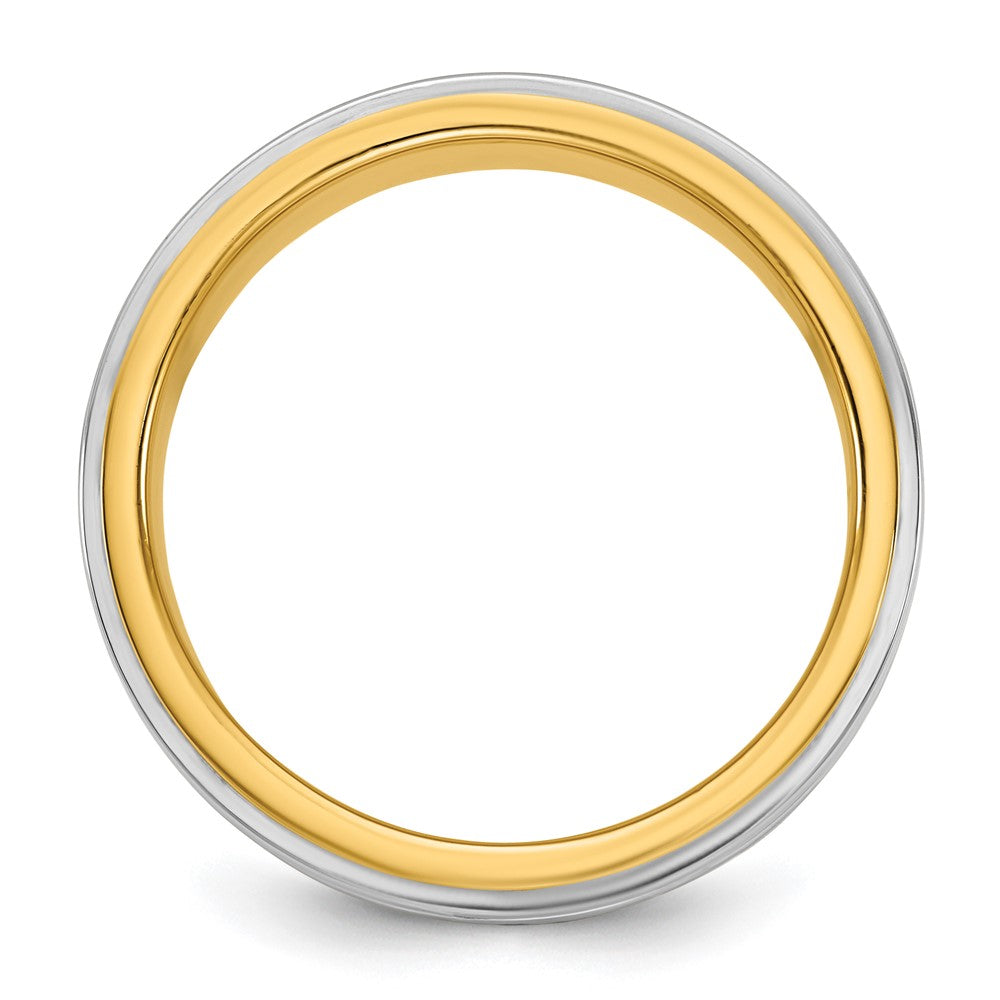 14k Two-Tone Y/W 8mm Double Banded Wedding Band Size 7