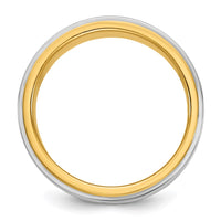 14k Two-Tone Y/W 8mm Double Banded Wedding Band Size 12