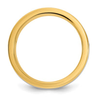14k Two-Tone Y/W 8mm Half Round Wedding Band Size 7