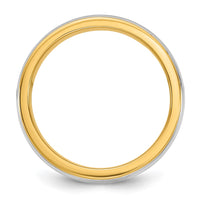 14k Two-Tone Y/W 6mm Single Banded Wedding Band Size 12.5
