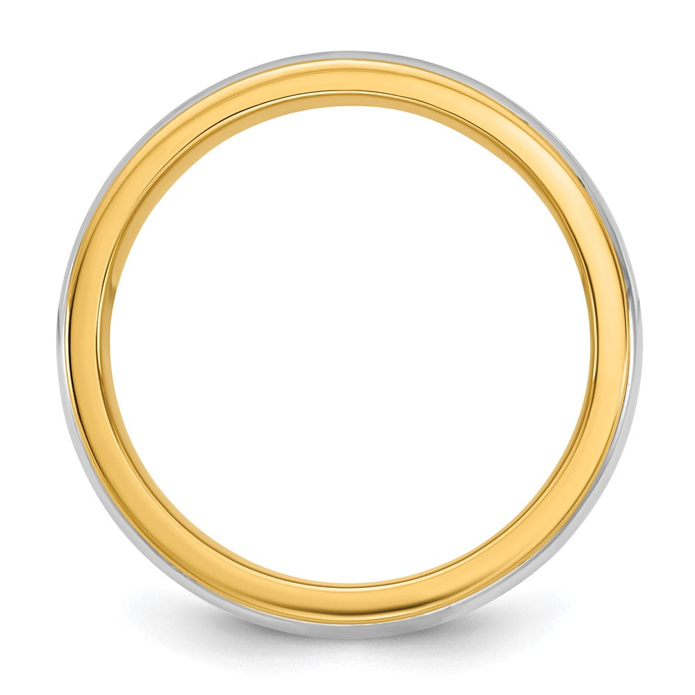 14k Two-Tone Y/W 6mm Single Banded Wedding Band Size 13