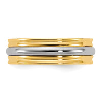 14k Two-Tone Y/W 6mm Single Banded Wedding Band Size 7