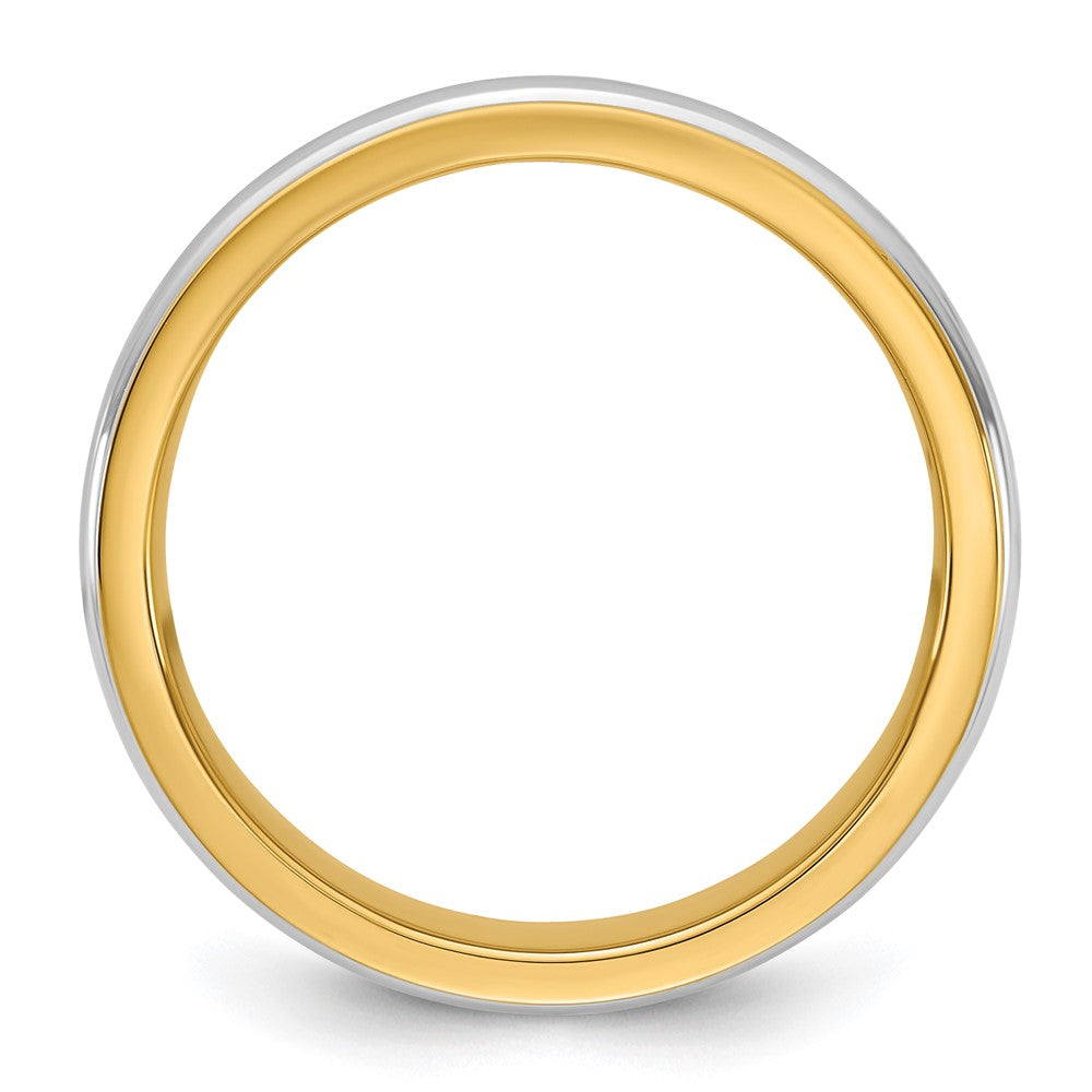 14k Two-Tone Y/W 7mm Single Banded Wedding Band Size 9