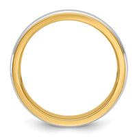 14k Two-Tone Y/W 7mm Single Banded Wedding Band Size 11
