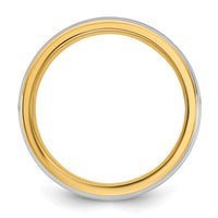 14k Two-Tone Y/W 8mm Single Banded Wedding Band Size 7.5