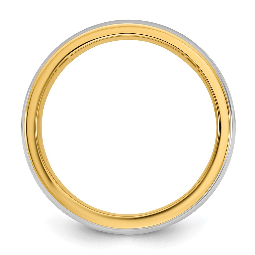14k Two-Tone Y/W 8mm Single Banded Wedding Band Size 11