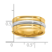 14k Two-Tone Y/W 8mm Single Banded Wedding Band Size 11