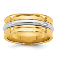 14k Two-Tone Y/W 8mm Single Banded Wedding Band Size 8