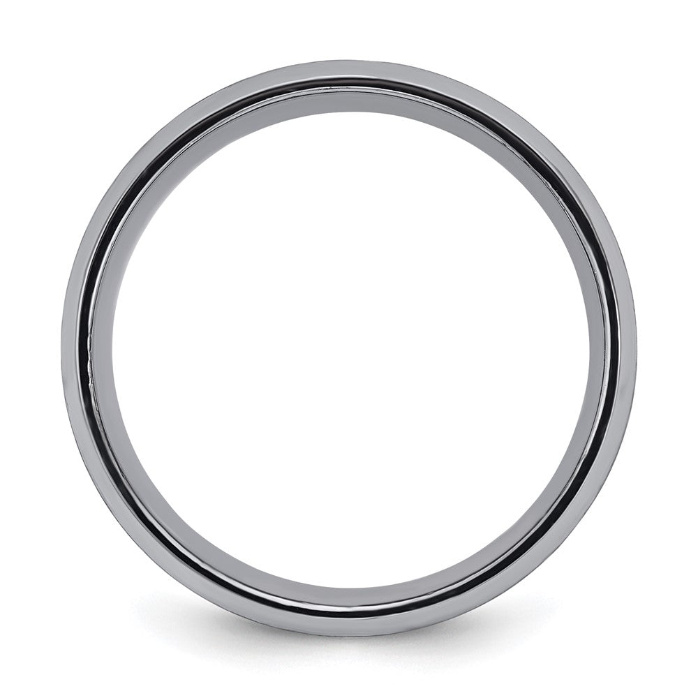 Tantalum Brushed and Polished 8mm Beveled Edge Band