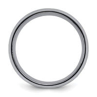 Tantalum Brushed and Polished 8mm Beveled Edge Band