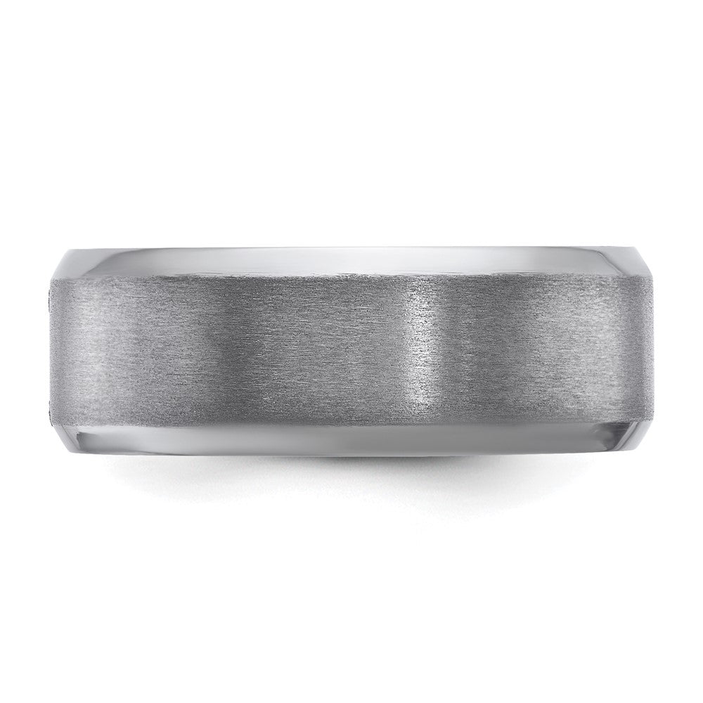 Tantalum Brushed and Polished 8mm Beveled Edge Band