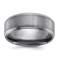 Tantalum Brushed and Polished 8mm Beveled Edge Band