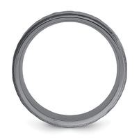 Tantalum Brushed and Polished Hammered 8mm Beveled Edge Band